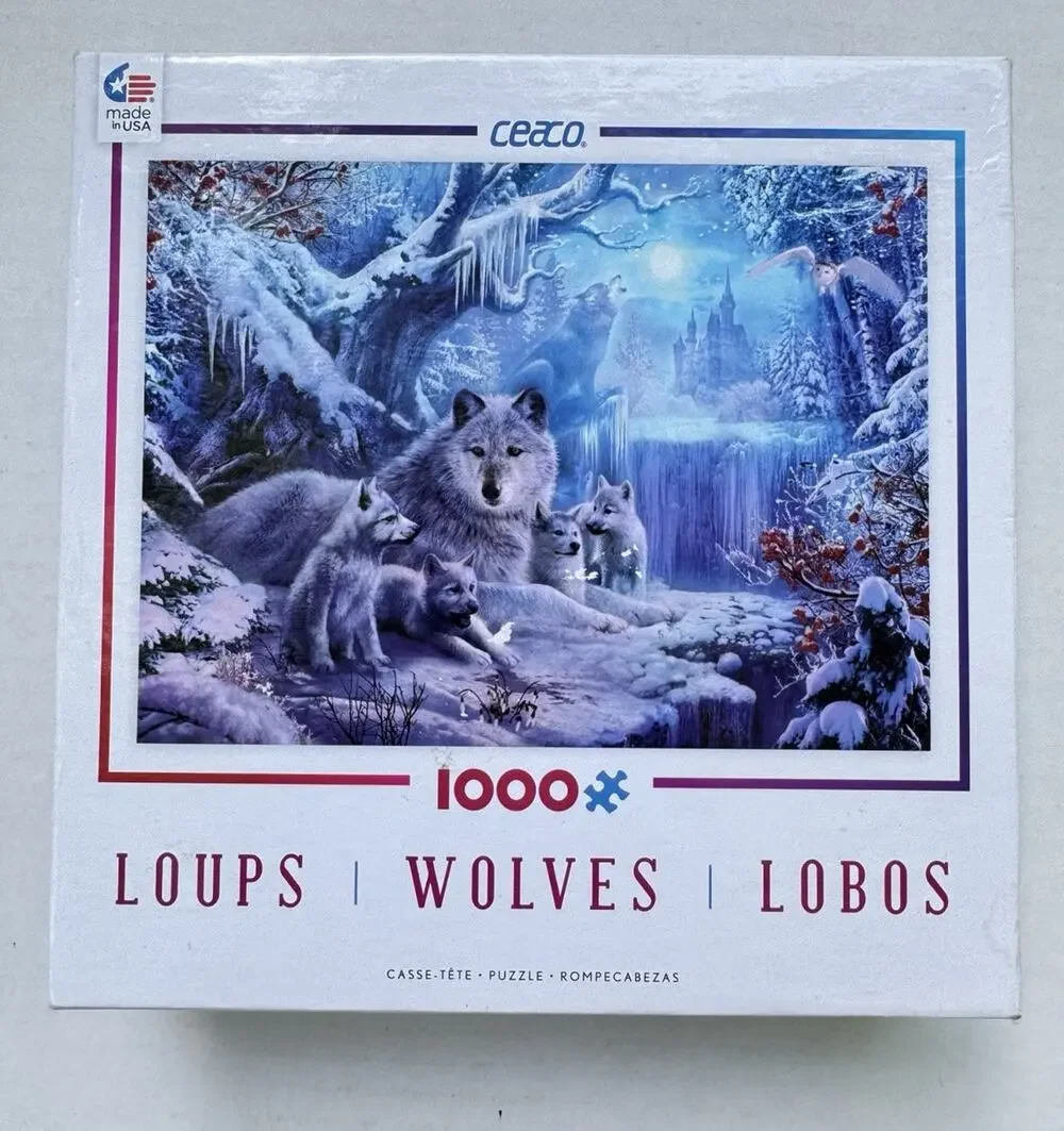 Ceaco Wolves 1000 Piece Jigsaw Puzzle Wolf Pack Winter Snow New Sealed